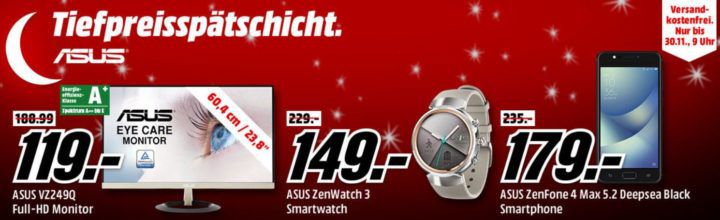 Media Markt ASUS Tiefpreisspätschicht   günstige Smartphones & Watches sowie Monitore