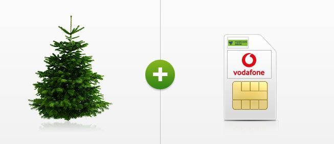 Vodafone Smart Surf mit 50 min. + 50SMS + 2GB Daten (14,4 MBits) + 1 Weihnachtsbaum für 4,99€ mtl.