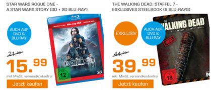 Saturn Weekend Sale: z.B. XBox One + 2 Games ab 229€   Rogue One: A Star Wars Story 2D & 3D für 15,99€