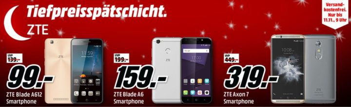 Media Markt ZTE Tiefpreisspätschicht   günstige Smartphones ab 99€