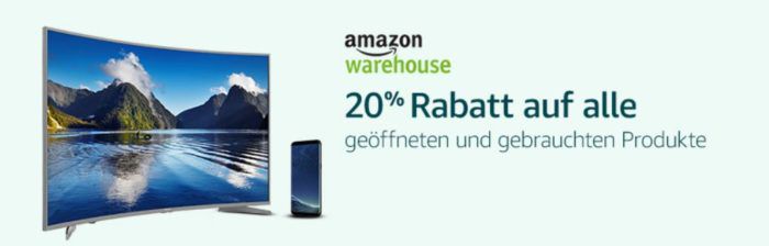 Amazon Black Week 2017: 20% Rabatt auf Amazon Warehousedeals Deutschland, UK, Italien und Frankreich