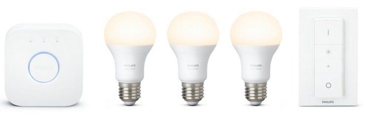 Philips Hue Starterkit White 3 x E27 Leuchten mit Bridge und Schalter ab 57,98€ (statt 75€)