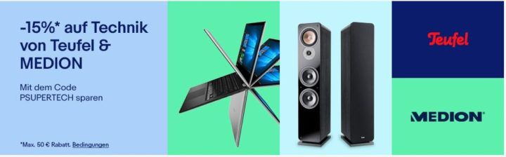 Letzte Möglichkeit! Teufel & Medion mit 15% Rabatt auf eBay   günstige HiFi, Computer, Fernseher