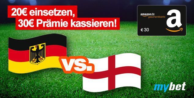 Bonus Deal: 20€ Wetteinsatz bei mybet und 30€ Amazon Gutschein* erhalten