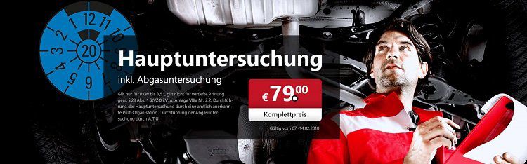 A.T.U: Gutschein für Haupt  und Abgasuntersuchung 2018 nur 79€