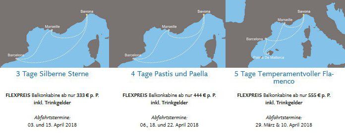 Costa Weihnachtsfreuden: Mini Kreuzfahrten im Mittelmeer ab 333€ p.P.