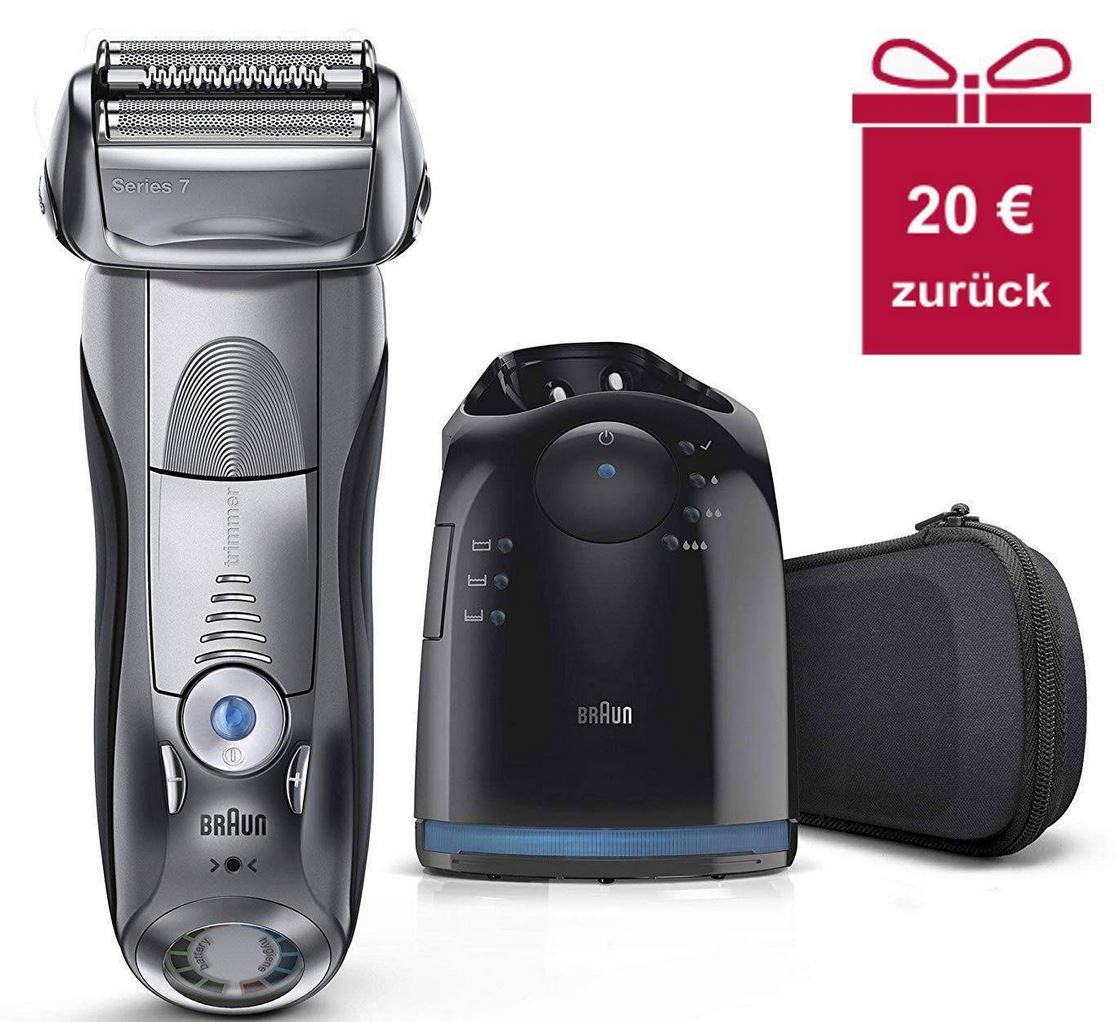 Braun 7790cc Series 7 Rasierer + Reinigungsstation für 103,49€ (statt 123€) + 20€ Cashback