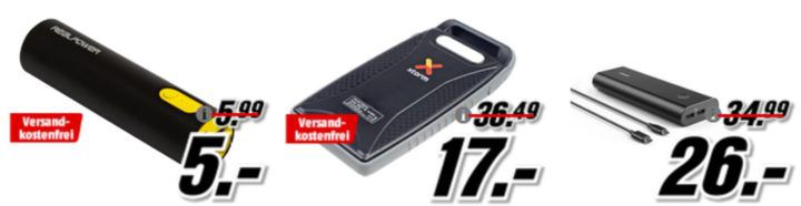 Media Markt Powerbank Sale mit günstigen Akkus ab 5€