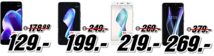 Media Markt BQ Smartphone Tiefpreisspätschicht   z.B. BQ Aquaris V Plus 32 GB für 219€