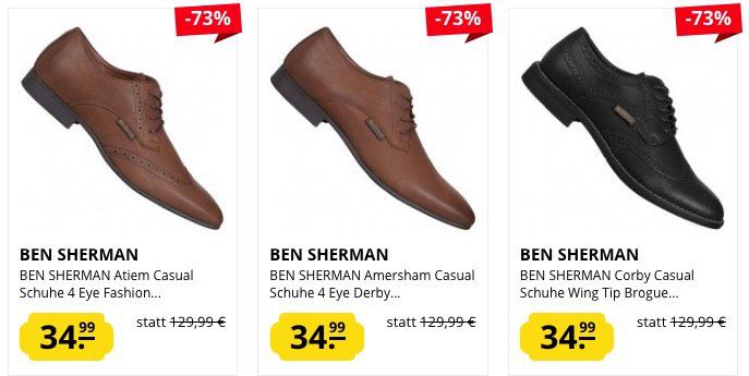 Ben Sherman Badelatschen für 8,99€ oder Schnürschuhe für 34,99€