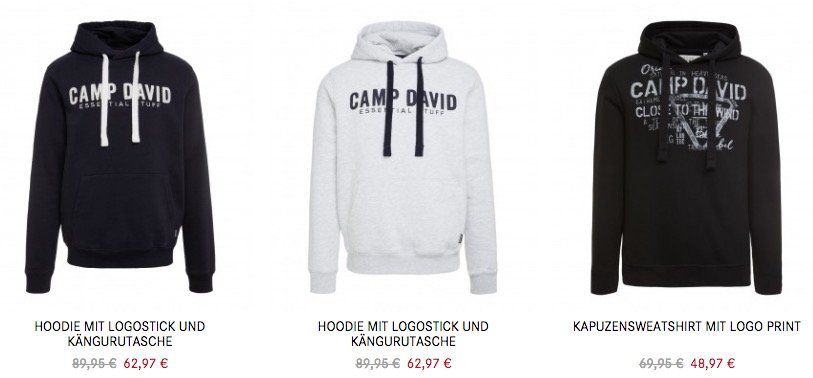 Camp David & Soccx mit 30% auf Strick und Sweat Oberteile