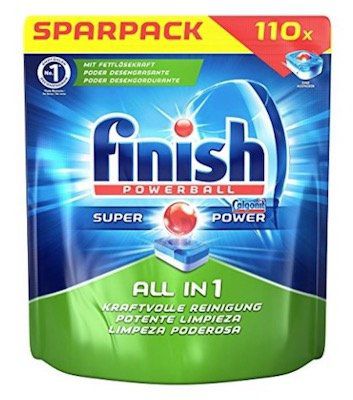 Schnell? 110er Pack Finish All in 1 Spülmaschinentabs für 8,43€ (statt 15€)