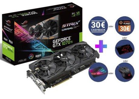 ASUS GeForce GTX 1070Ti STRIX Advanced für 429€ (statt 508€) + 30€ Cashback