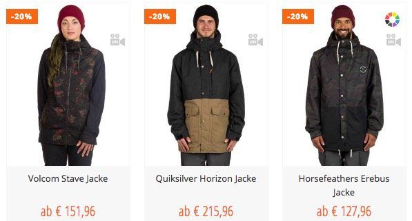 20% Rabatt auf alle Snowboardjacken  und Hosen + kostenloser Versand bei Blue Tomato