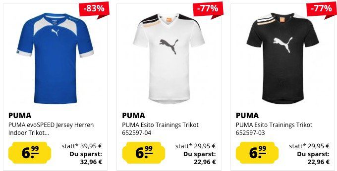 Puma Herren Sport Trikots ab 6,99€