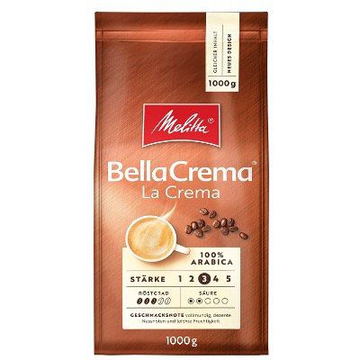 1kg Melitta Ganze Kaffeebohnen BellaCrema LaCrema 100% Arabica ab 8,54€ (statt 12€)