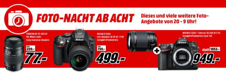 Media Markt Foto Late Night: z.B. TAMRON A17NII Telezoom für Nikon AF oder Sony A für 77€