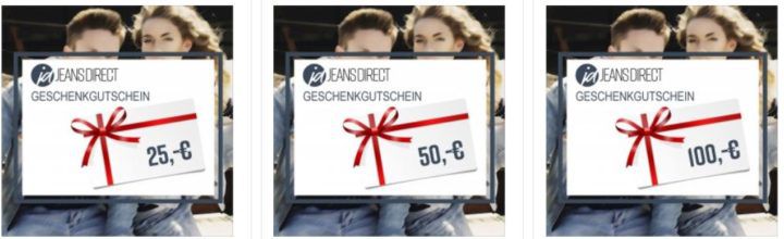 Nur Heute: Jeans Direct Geschenkgutscheine mit 20%  Rabatt   Last Minute Weihnachtsgeschenk