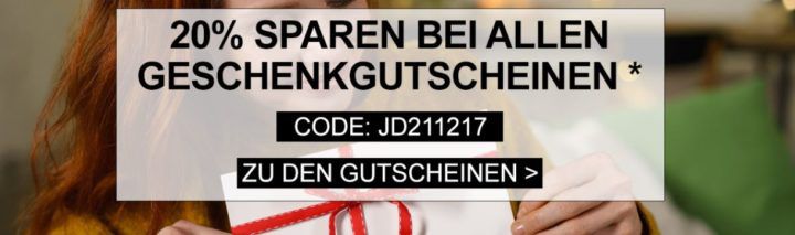 Nur Heute: Jeans Direct Geschenkgutscheine mit 20%  Rabatt   Last Minute Weihnachtsgeschenk