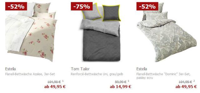 Top! Karstadt Bettwäsche Sale bis 75% Rabatt + 20% extra Rabatt