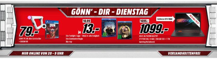 SONY PlayStation 4 Slim 500GB für 199€ uvm. im Media Markt Dienstag Sale