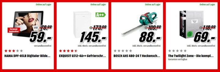 Media Markt Adventskalender Tag 15: z.B. EXQUISIT GS12 4A++ Gefrierschrank für 145€