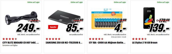 Media Markt Adventskalender Tag 7: z.B. SAMSUNG 850 EVO SSD 250GB für 85€