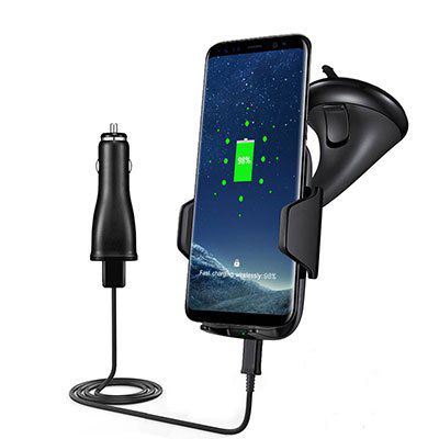 Qi Handyhalterung mit Quick Charge & Saugnapf für 13,44€