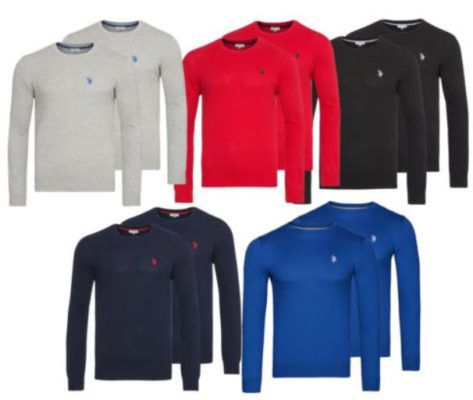 U.S. POLO ASSN. O Neck Herren Sweater im Doppelpack für 49,99€