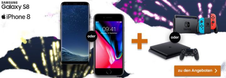 Logitel Jahresendspurt: günstige Mobilverträge mit coolen Prämien   z.B. Samsung S8 o. iPhone 8 inkl. Nintendo Switch