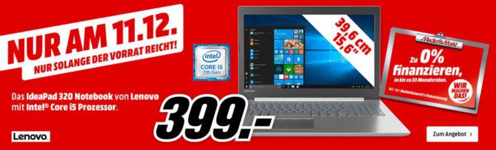 LENOVO IdeaPad 320   15.6 Zoll Notebook mit i5 für nur 399