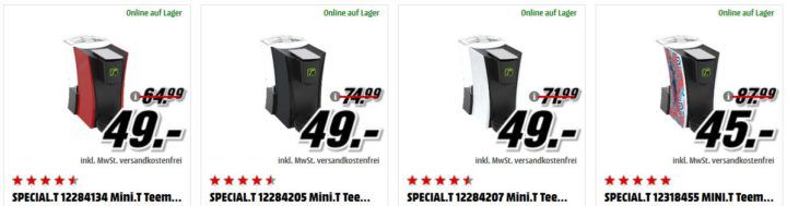 Media Markt Teeaktion & Zubehör: z.B.  SPECIAL.T Mini.T Teemaschine (1470 Watt, 1.3 Liter) für 49€