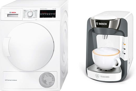 BOSCH WTW87463 Wärmepumpentrockner (8 kg, A+++) + BOSCH TAS 3204 Kapselmaschine 618€ (statt 754€)