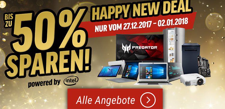 Notebooksbilliger: Happy New Deal mit vielen Angeboten für Technik & Haushalt