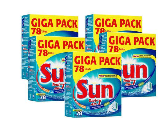 390er Pack Sun All in 1 Geschirrspültabs für 46,90€