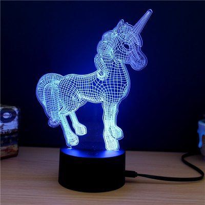 3D LED Lampe Einhorn für 4,89€