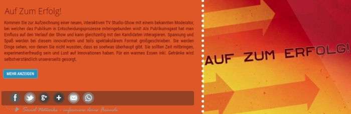 Freikarten für “Auf Zum Erfolg!” am 6. Februar in Hürth   inkl. Verpflegung und Aufwandsentschädigung