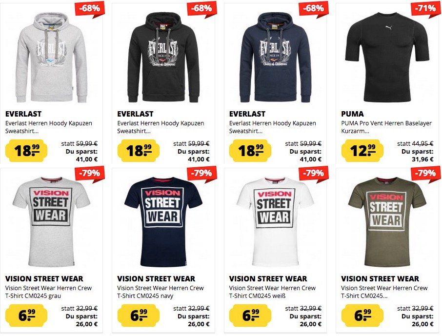 Viele coole Angebote in den Sportspar Deals (Everlast Hoodie 18€ ...uvm.)