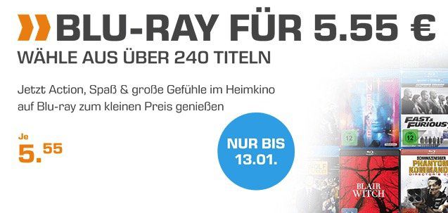 Saturn: über 200 Blu rays für je 5,55€ zzgl. Versandkosten