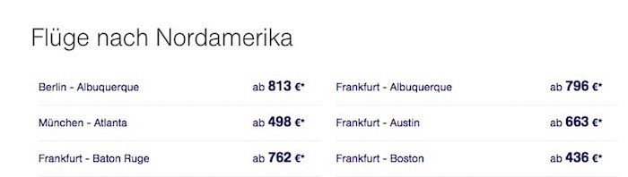 Knaller! Günstige Flüge nach Nordamerika bei Lufthansa   z.B. New York Hin  und Rückflug (Economy, 7 Tage) ab 296€ p.P.