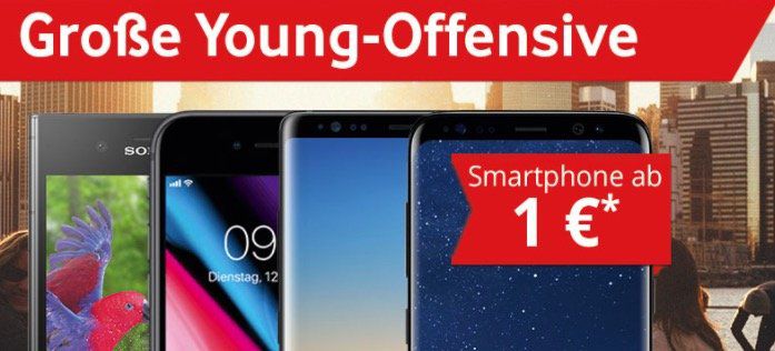 Vodafone Young mit bis zu 14GB LTE + 6 Monate  50% Rabatt auf die Grundgebühr + Top Smartphone + 1 Monat Deezer gratis