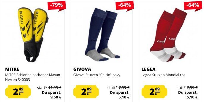 Fußball Sale ab 0,19€ bei SportSpar + 10% Gutschein   z.B. Stutzen ab 2,60€ uvm.