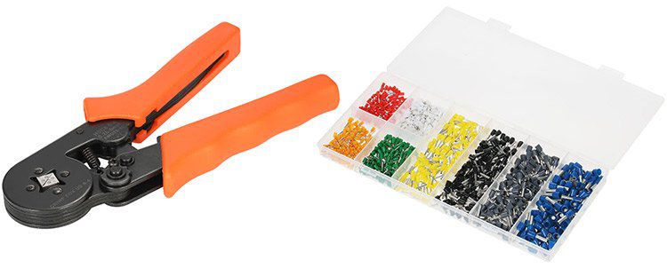 Crimpzange (0.25 6.0mm²) inkl. 800 versch. Crimpverbinder für 13,32€