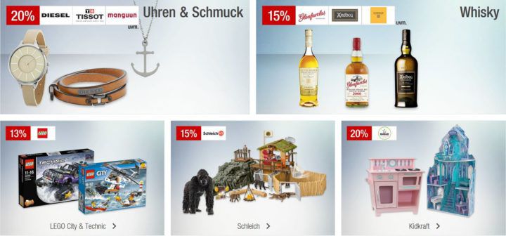 Galeria Kaufhof Sonntagsangebote   z.B. 15% Rabatt auf ausgewählte Whisky oder PLAYMOBIL Ghostbusters & Dragons uvam.