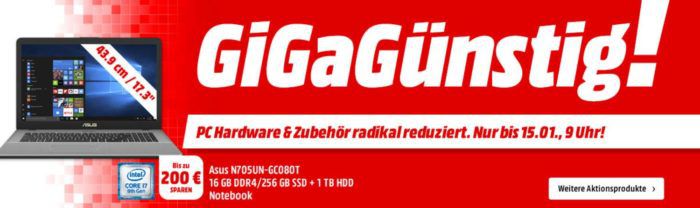 Media Markt: GiGaGünstig Sale für PC Hardware & Zubehör   z.B. HP Deskjet 3633 für 39€