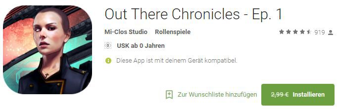 Out There Chronicles   Ep. 1 (Android/iOS) kostenlos statt 2,99€