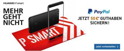 Huawei P Smart + Blau (O2) AllNet & SMS Flat + 3GB LTE dank Cashback für nur 19,95€ mtl.