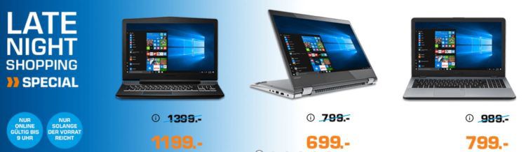 Saturn Late Night Notebooks Special: z.B. Lenovo Yoga 520 Convertible für 799€