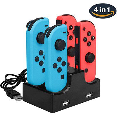 4 in 1 Charging Dock für Nintendo Switch Joy Con inkl. 2 USB Ports für 5,16€