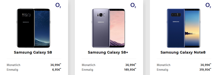 Handyflash: O2 Free M Young Flash Deals für 34,99€ mtl. + Smartphone ab 4,95€ Zuzahlung (z.B. Samsung Galaxy S8)